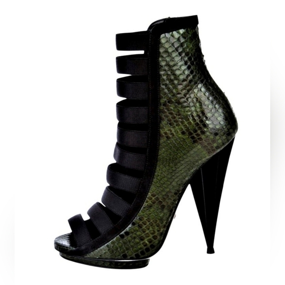 Gucci Python Snakeskin S/S 2014 Runway Booties SZ 36.5 - Picture 1 of 10